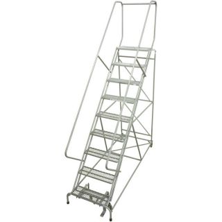 Cotterman Rolling Steel Ladder   450 Lb. Capacity, 9 Step Ladder, 24L x 20W x