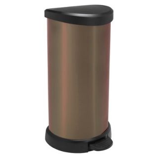 Curver 40 Liter Round Step Open Trash Can   Brown