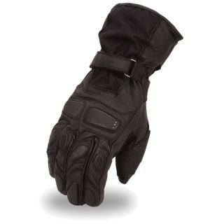 First Classics Mens Waterproof Motorcycle Gauntlet Glove   Black, Large, Model