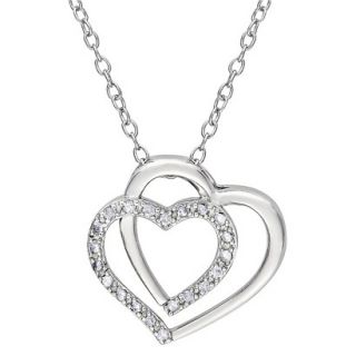 1/10 CT.T.W Diamond Accent Sterling Silver Heart Pendant Necklace 18 (I2 I3;H 