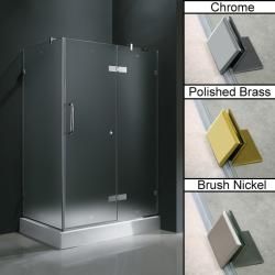 Vigo Frameless Frosted Glass Shower Enclosure With Right Door   Base (36 X 48)