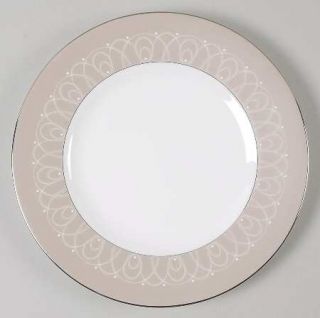 Waterford China Ballet Icing Mocha Salad Plate, Fine China Dinnerware   White Ov