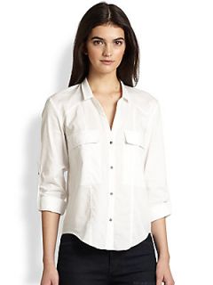 Helmut Lang Cotton Flannel Shirt   Optic White