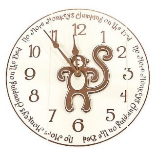 No More Monkeys Jumping On The Bed Wall Clock by Twelve Timbers