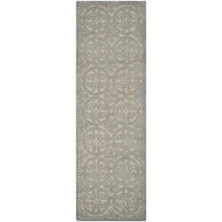 Safavieh Handmade Moroccan Cambridge Dusty Blue/ Cement Wool Rug (26 X 8)