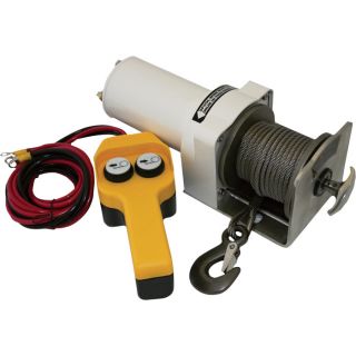 Endurance Marine Stainless Steel Cable Winch   1.5 HP, 2,000 Lb. Capacity,