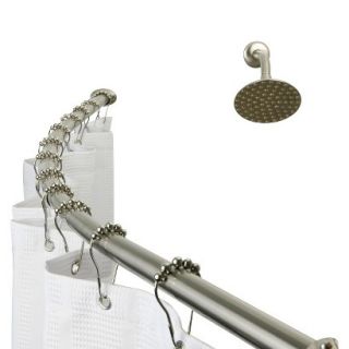 Vintage Hotel Satin Nickel Curved Shower Rod