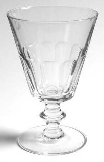 Unknown Crystal Unk2609 Water Goblet   Clear,Panel Cut Bowl,Wafer Stem,No Trim