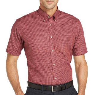 Van Heusen No Iron Button Front Shirt, Red, Mens