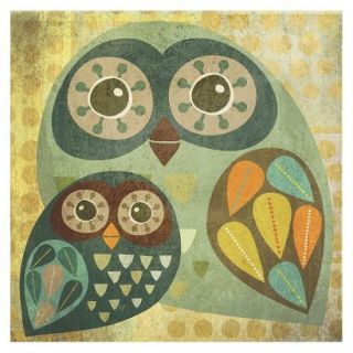 Owl Canvas   Green 12x12