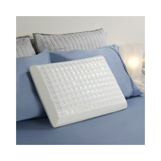 Comfort Revolution Clear Square Gel Memory Foam Pillow, White