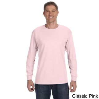 Jerzees Jerzees Mens 50/50 Heavyweight Blend Long Sleeve T shirt Pink Size XXL