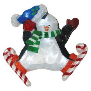 Battery Operated Icy Window Decor Penguin   Multicolor (2.5)