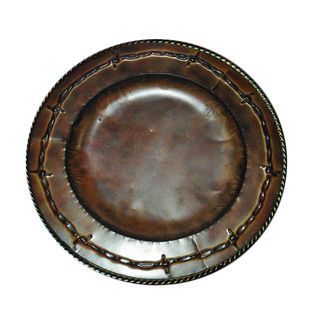 Cowboy Living Barbwire Embossed Rustic Iron Charger Plate