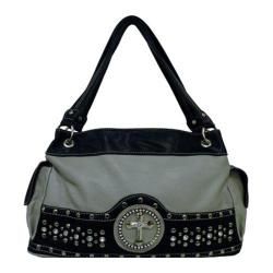 Womens Blingalicious Zipper Top Cross Handbag Q364 Grey