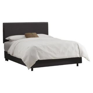 Skyline Queen Bed Skyline Furniture Arcadia Nailbutton Bed   Charcoal