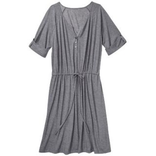 Merona Womens Plus Size 3/4 Sleeve Tie Waist Dress   Gray 4