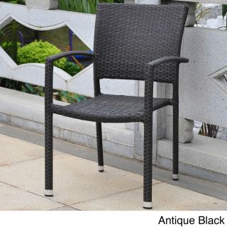 International Caravan Barcelona Resin Wicker/aluminum Outdoor Dining Chairs (set Of 2)