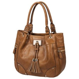 Melie Satchel Handbag with Tassel   Brown