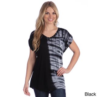 365 Apparel Womens Tie dye Short Sleeve T shirt Black Size S (4  6)