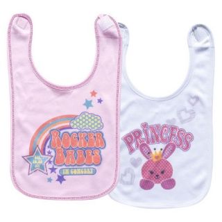 Clever Birds 2pk Reversible Bib Set   Groovy Collection Rainbow Pink Boogie,