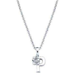 Little Diva Sterling Silver Diamond Accent Initial P Pendant Necklace   Silver