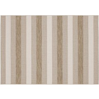 Waverly Striped Indoor/Outdoor Rectangular Rugs, Linen