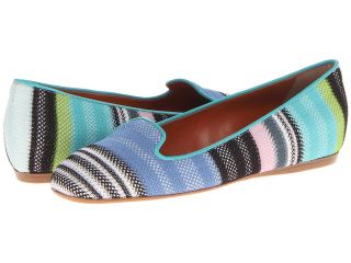 Missoni Crochet Stripe Square Throat Slipper Womens Slip on Shoes (Blue)