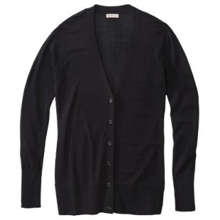 Merona Petites Long Sleeve Boyfrien Cardigan Sweater   Black XLP