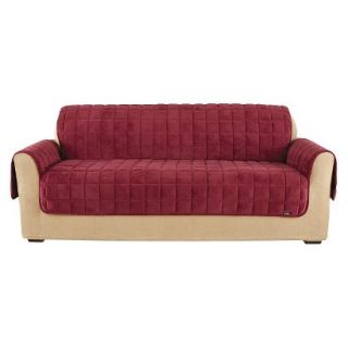 Sure Fit Deluxe Quilted Furniture Friend Sofa Cover  Burgundy