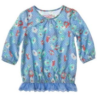 Genuine Kids from OshKosh Infant Toddler Girls Tee Shirt   Blue Jean 12 M