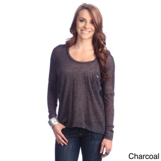 365 Apparel Womens Relaxed Fit Chest Pocket Top Grey Size S (4  6)