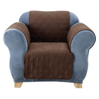 Sure Fit Quilted Suede Furniture Friend Pet Chair Cover   Chocolate