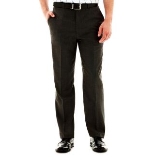 CLAIBORNE Gray Twill Flat Front Pant, Mens