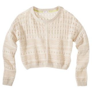 Xhilaration Juniors Cropped Sweater   Natural M