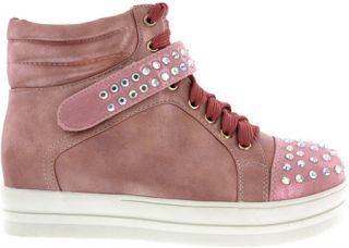 Womens Wild Diva Quantis 2   Pink Faux Leather Sneakers