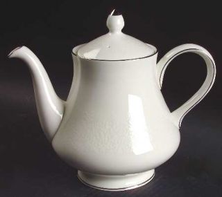 Wedgwood Silver Ermine (R4452, Contour Shape) Teapot & Lid, Fine China Dinnerwar