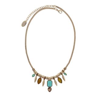 Simulated Turquoise & Topaz Necklace, Yellow