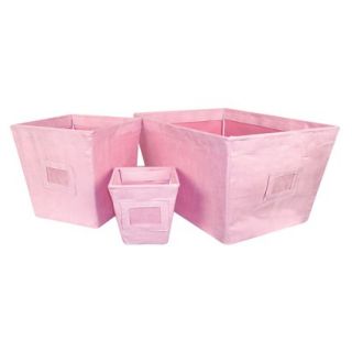 Pink Suede   Storage Bin   3Pc Set
