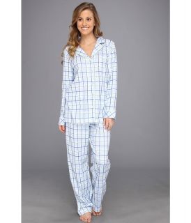 Carole Hochman Clustered Daisies Pajama Set Womens Pajama Sets (Blue)
