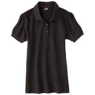 French Toast Girls School Uniform Short Sleeve Fitted Polo   Black XL