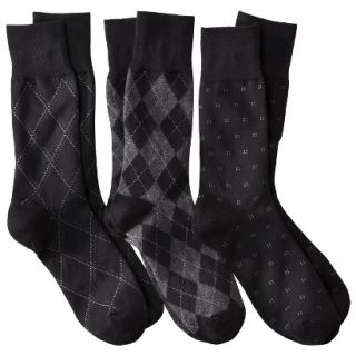 Merona Mens 3Pk Modal Socks   Black/Brown