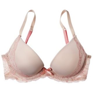 Xhilaration Juniors Padded With Lace Demi   Nude 34B