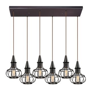 French Country 6 light Vintage Rust Chandelier