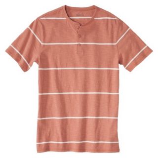 Merona Mens Slub Henley Shirt   Apricot Stripe XL