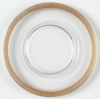 Tiffin Franciscan Rambler Rose Luncheon Plate   Stem #14196, Optic, Gold Encrust