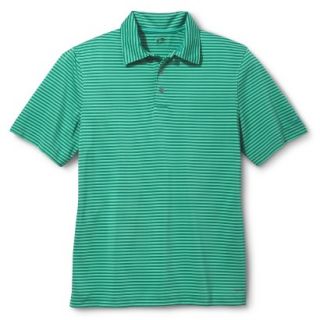 Mens Golf Polo Stripe   Vivid Teal L