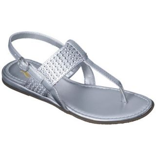 Girls Rachel Shoes Jordan Thong Sandals   Silver 1