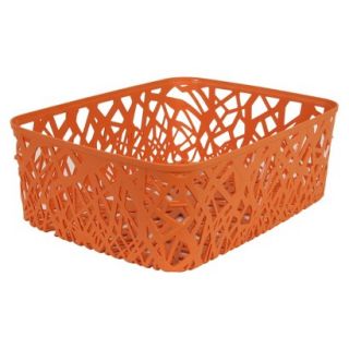 Room Essentials Branch Weave Medium Storage Bin   Set of 4   Wild Orange