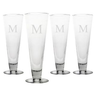 Personalized Monogram Classic Pilsner Glass Set of 4   M